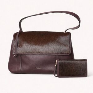 Radley London Witley Haircalf Leather Shoulder Bag Clove w/ Matching Wallet